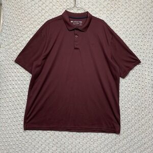 Ariat Tek Polo Shirt Men's‎ Sz L Burgundy Heat Series Logo Short Sleeve